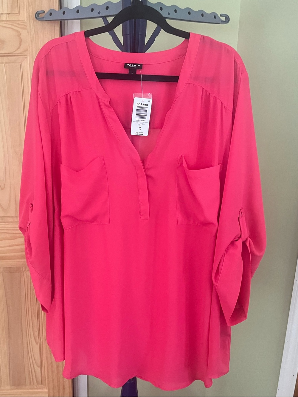 NWT Torrid Harper Georgette Pullover 3/4 Sleeve Blouse (size 5)